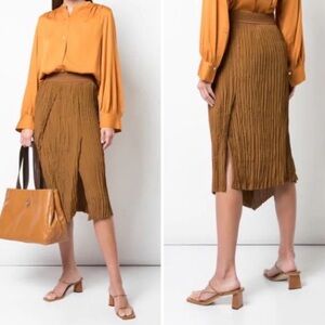 Vince Crinkle Skirt in Teakwood